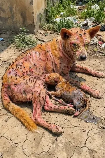 From Collecting Trash to Saving Lives: Poor Elderly Woman Rescues Sick Mother Dog and Puppy on a Lonely Beach