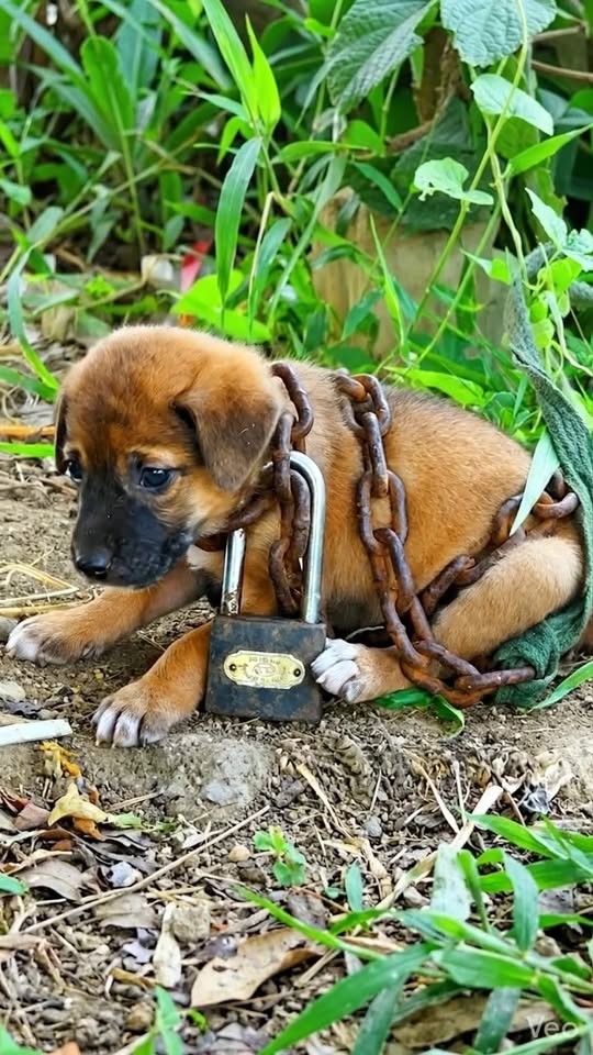 Chained and Forgotten: The Heartbreaking Rescue of a Starving Puppy Left Alone to Die