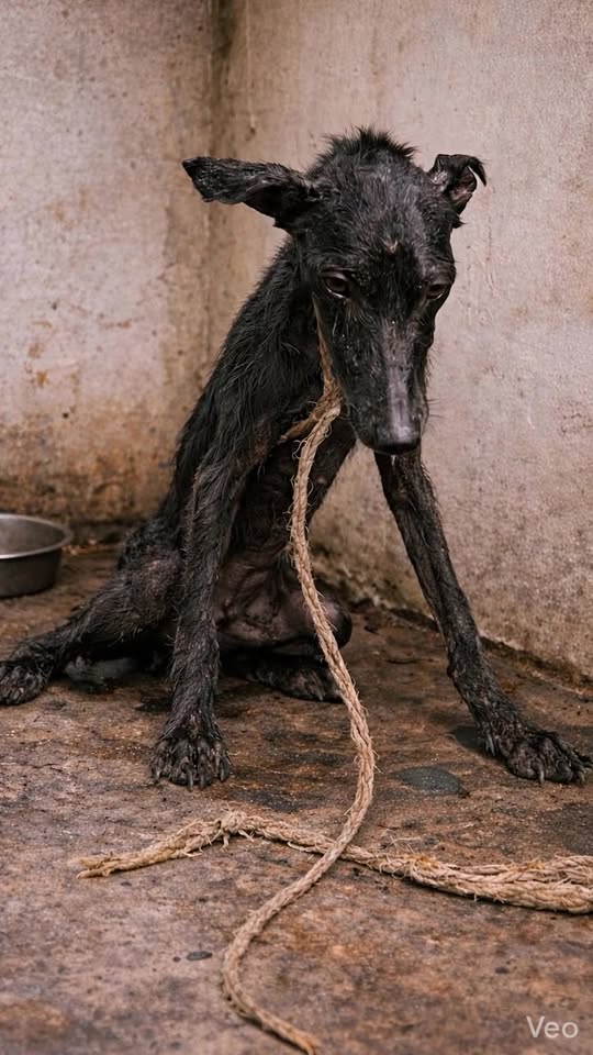Left Chained and Starving: The Heartbreaking Rescue of a Forgotten Greyhound Fighting to Live Again