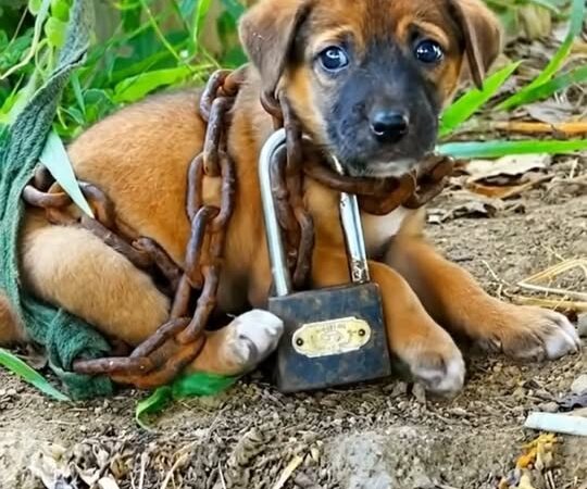 Shackled and Forgotten: The Heartbreaking Rescue of a Tiny Puppy Left Helpless on the Street