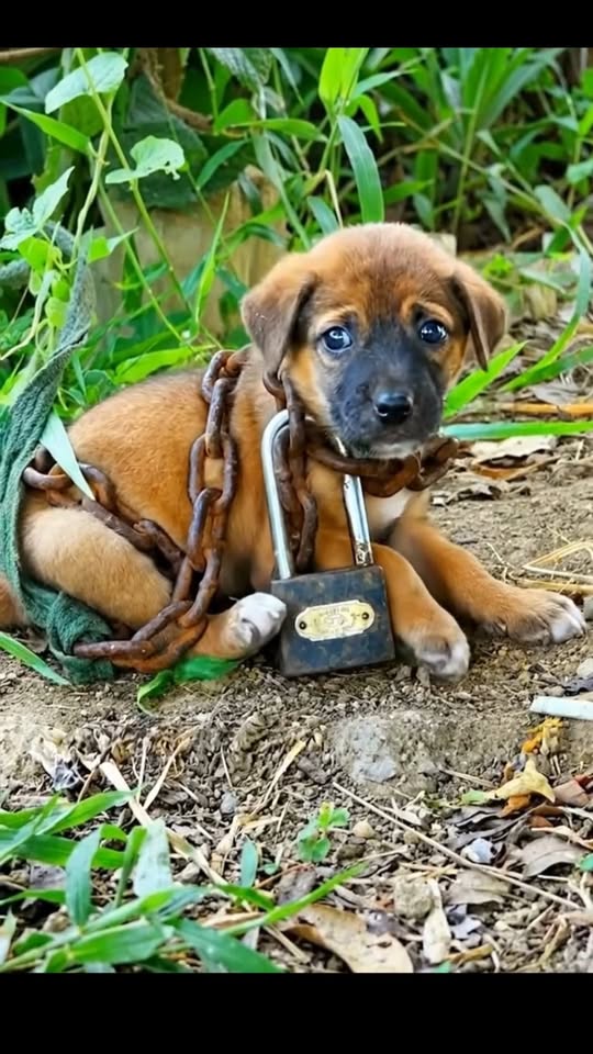 Shackled and Forgotten: The Heartbreaking Rescue of a Tiny Puppy Left Helpless on the Street