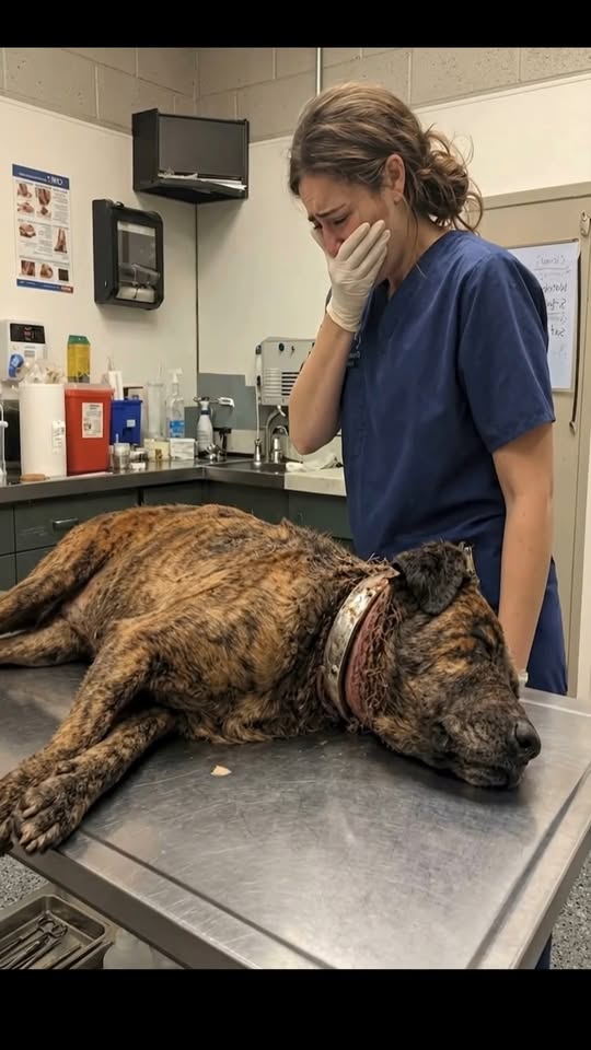 She Couldn’t Hold Back Her Tears: Abandoned Senior Dog Found Gasping for Life on a Vet Clinic Table Miraculously Survives